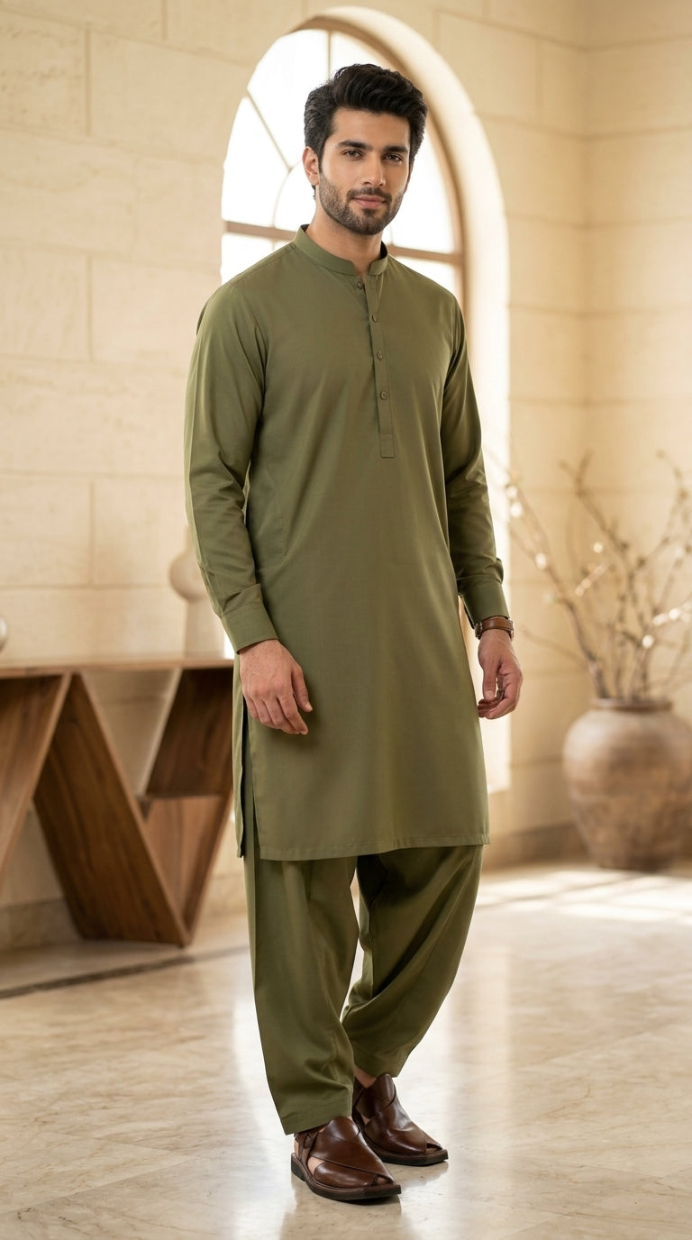 Slate Grey Unstitched Shalwar Kameez