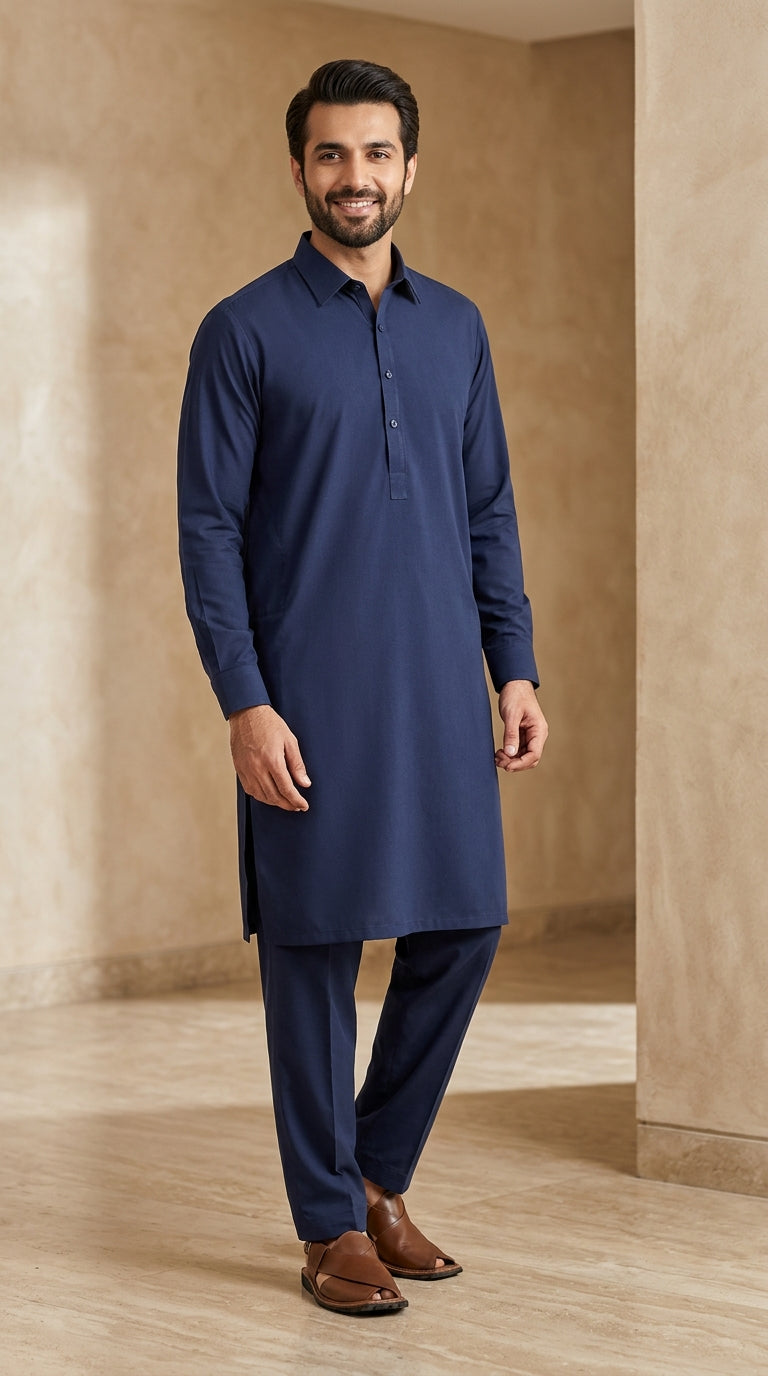 Traditional Men's Unstitched Shalwar Kameez